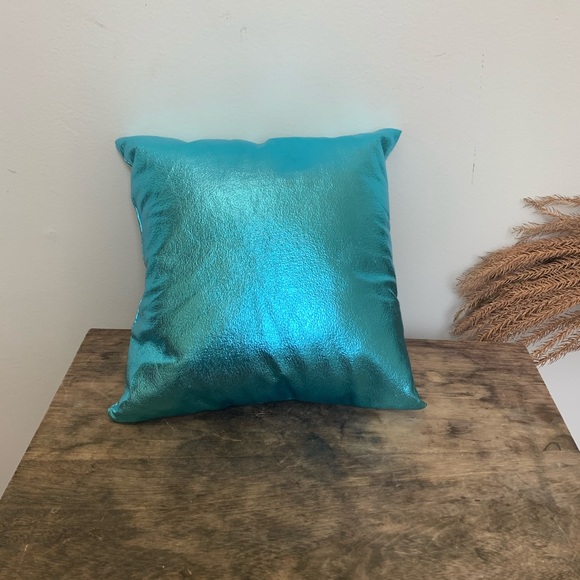 Metallic Blue Mini Throw Pillow - Picture 2 of 4